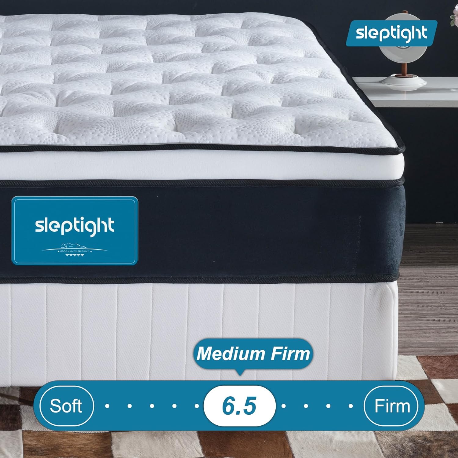 Queen Mattress, 12 Inches Pillow Top Hybrid Queen Mattress in a Bag, Memory Foam Pocket Spring Bed for Medium Firm Support