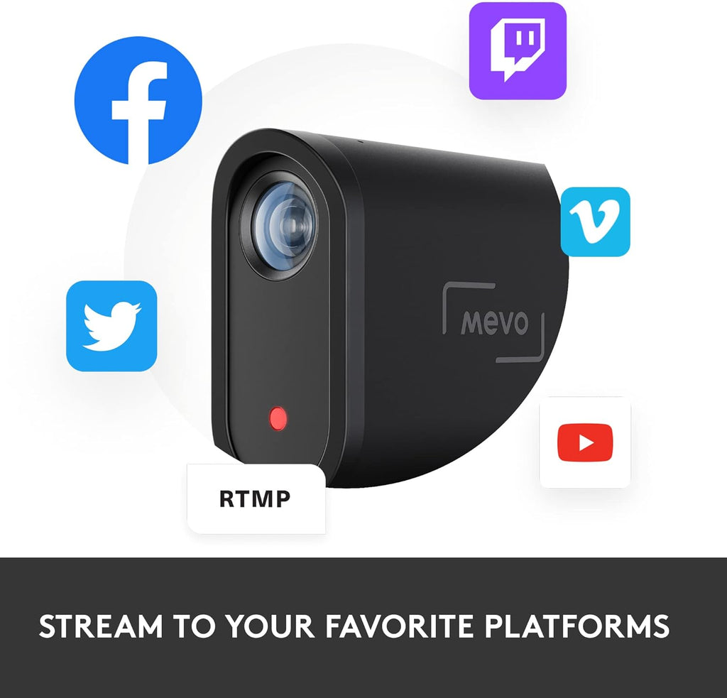 Logitech for Creators Mevo Start 3-Pack Wireless Live Streaming Cameras  for Multi-Camera HD Video App Control and Stream via Smartphone or Wi-Fi
