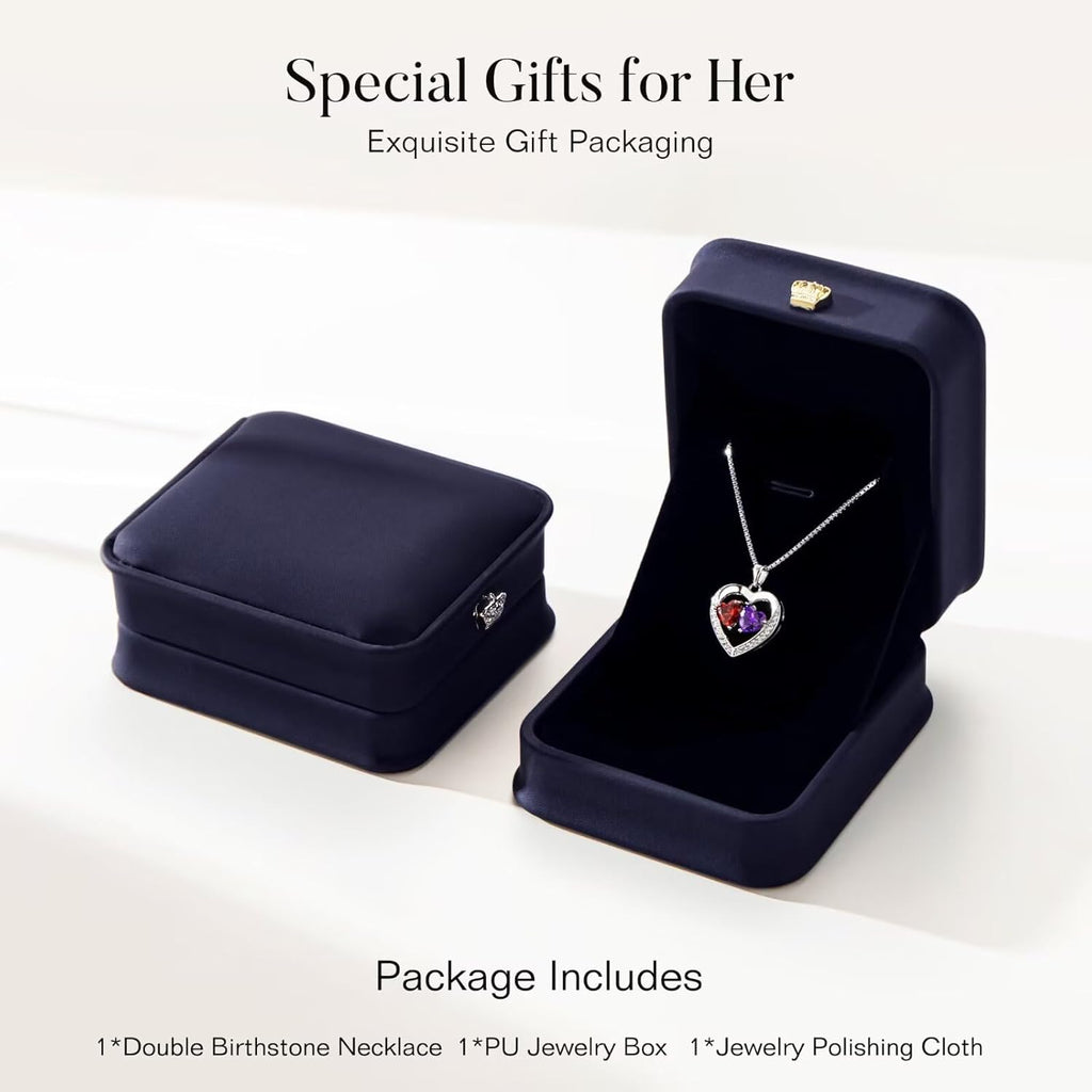 Iefil Easter Gifts for Women Wife - 925 Sterling Silver Birthstone Necklace, Anniversary Birthday Gifts for Women, Jewelry Gifts for Her Wife Mom Daughter