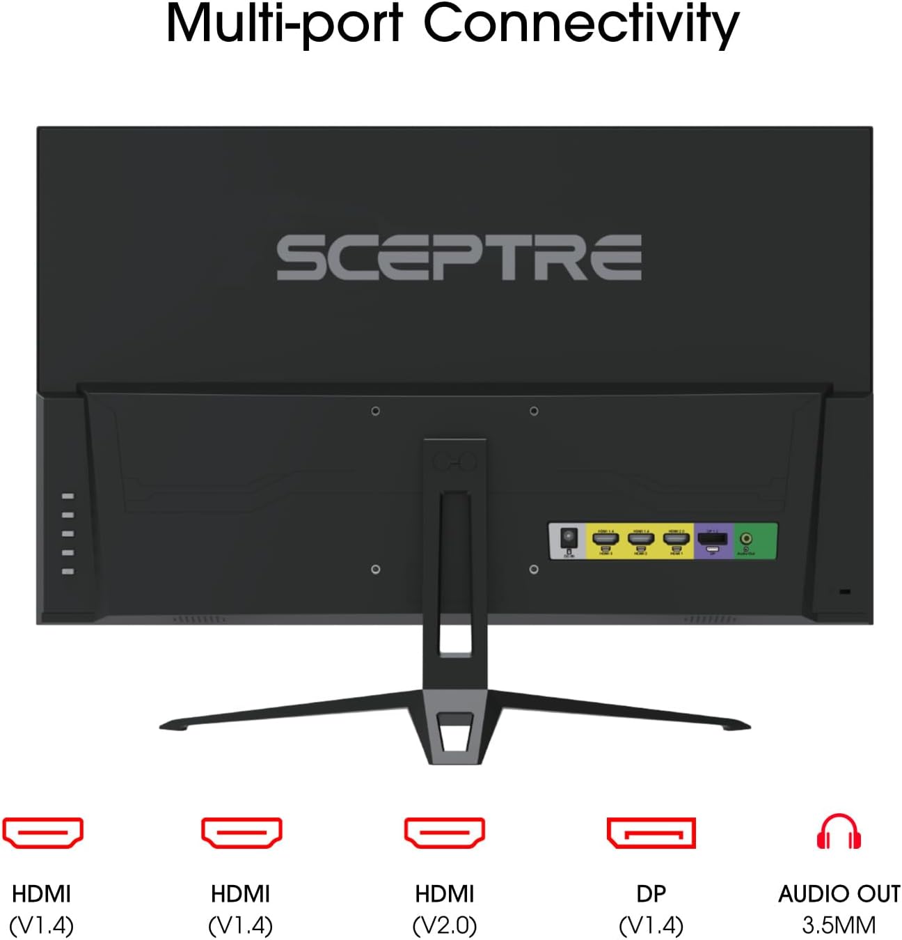 Sceptre New 27-Inch Gaming Monitor  FHD 1080p  Up to 180Hz  1ms  DisplayPort  HDMI x3  FreeSync  FPS/RTS  100% sRGB  Built-in Speakers  Machine Black (E275B-FPT165 Series  2026)