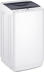 OLIXIS Portable Washing Machine, 7.7 lbs Full-Automatic Compact Laundry Washer, Stainless Steel Drum, 10 Wash Cycles, Auto-Balance Detection, LED Display, Mini Washer for Home, Apartment, Dorm, White