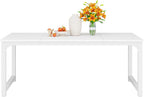 LITTLE TREE 70.9 Inch Large Dining Table Rectangular Kitchen Furniture for 6 to 8 People, White