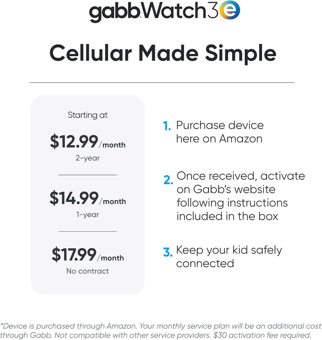 Gabb Watch 3e - GPS Tracker for Kids  Digital Smart Watch  No Social Media or Internet  Fees Required (Silver)