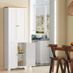 Function Home 72" Kitchen Pantry Cabinet, Freestanding Storage Cabinets, Tall Food Pantry with Doors and Adjustable Shelves, Utility Floor Cabinet for Kitchen Dining Room Living Room, White