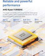 MINISFORUM G1 Pro Gaming Mini PC  Ryzen 9 8945HX  16C/32T up to 5.4GHz  GeForce RTX 5060 8GB GDDR7 32GB DDR5  1TB SSD  5GbE  Wi-Fi 7  Quad 4K  245W Performance Compact Desktop