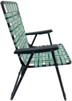 MOUNTAIN SUMMIT GEAR Retro Webbed Camping Chair - Lightweight, Foldable, Durable Steel Frame, 300lb Capacity, Vintage Stripes by Caddis Sports (1, Sage Green)