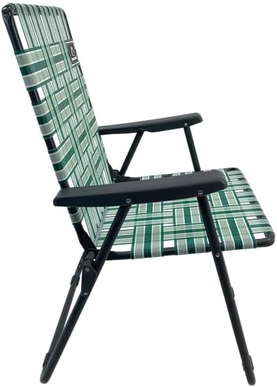 MOUNTAIN SUMMIT GEAR Retro Webbed Camping Chair - Lightweight, Foldable, Durable Steel Frame, 300lb Capacity, Vintage Stripes by Caddis Sports (1, Sage Green)