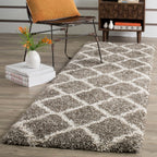 SAFAVIEH Hudson Shag Collection Area Rug - 9' x 12', Beige & Ivory, Moroccan Trellis Design, Non-Shedding & Easy Care, 2-inch Thick Ideal for High Traffic Areas in Living Room, Bedroom (SGH283S)