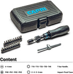 Capri Tools CP21075 Certified Limiting Torque Screwdriver Set, Small, Black, 10-50 in-lbs / Manual