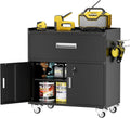 LCAOPC Metal Garage Storage Cabinet with Wheels, Lockable Rolling Tool Chest with Wheels, Tool Cabinet on Wheels, Metal Rolling Utility Cabinet for Home, Office, Garage and Workshop, Black