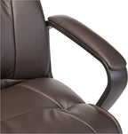Amazon Basics Office Task Chair with Adjustable Height, 360° Swivel, Padded Armrests, Mid-Back, Rolling, 275 Pound Capacity, 24"D x 24.2"W x 34.8"H, BIFMA Certified, Dark Brown Faux Leather