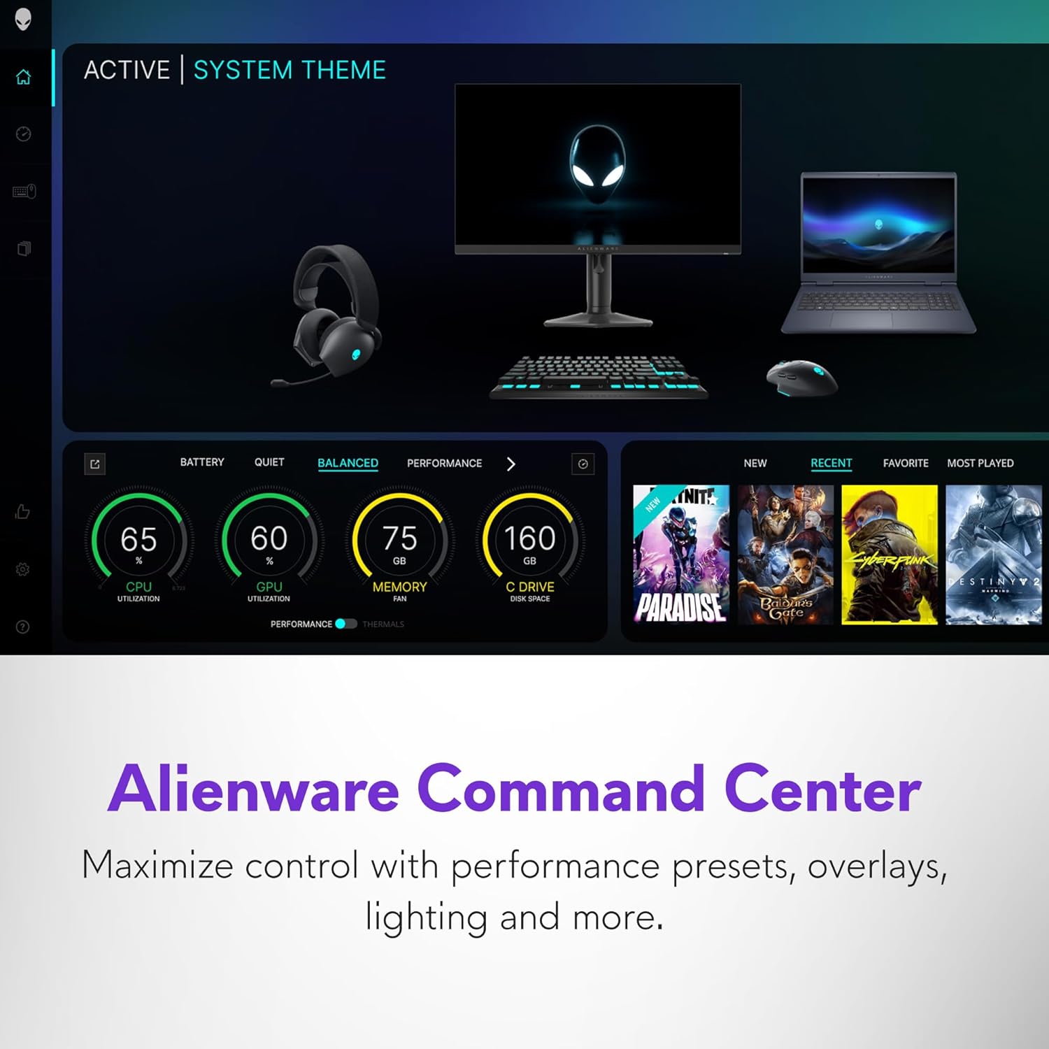 Alienware 16 Aurora Gaming Laptop AC16250-16" WQXGA 120Hz Display  Intel Core 7-240H Processor  16GB DDR5 RAM  1TB SSD  NVIDIA GeForce RTX 5050 8GB Graphics  Windows 11 Home  Onsite Service - Blue