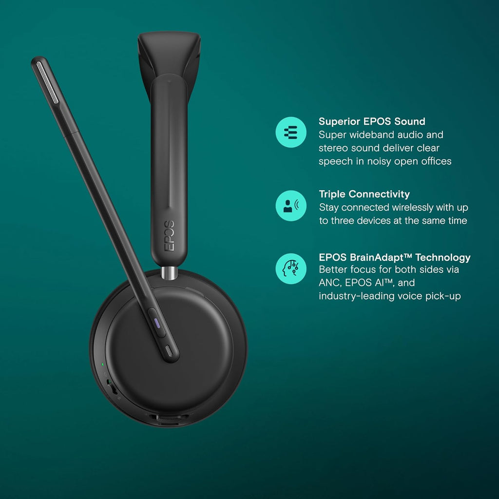 EPOS Impact 1061T - Enhanced Open Office Headset with Hybrid ANC  EPOS AI™ Microphone  and Multipoint Connectivity