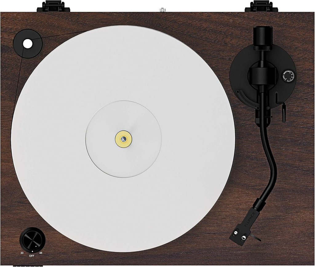 Fluance RT85 Turntable with Ortofon Cartridge  Acrylic Platter  Speed Control  and Vibration Isolation - Walnut