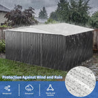 12x14 FT Storage Shed Garden Shed with Updated Frame Structure and Lockable Doors  Metal Tool Sheds for Backyard Garden Patio Lawn White