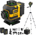 16 Lines Laser Level with Tripod - 360° Cross Line Laser with Tripod, 4D Green Laser Level, 4x360 Self Leveling Tool for Picture Hanging, Home Renovation, Indoor Project, 2 Batteries Included