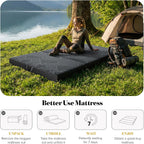 Tri Folding Mattress King Size - Foldable Mattress Trifold Memory Foam Mat with Washable Cover, Handle & Non-Slip Bottom Portable Foldable Floor Sofa Bed for Travel Camping Guest - 6 Inch, 80"x76"x6"