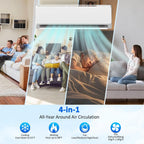 Mini Split Air Conditioner with Heat Pump, 18000 BTU 19 SEER2 230V Energy Efficient Ductless Inverter, 1 Ton Pre-Charged Condenser Cools Up to 1250 Sq.Ft with Installation Kit