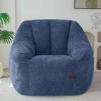 MAXYOYO Bean Bag Chair, Bean Bag Sofa with Filler, Cozy Living Room Chair for Adults and Kids, Stuffed Floor Sofa for Bedroom Dorm Reading, Dusty Blue