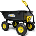 Garden Dump Cart  Heavy-Duty Utility Wagon with 1200 lbs Capacity  6 Cu Ft Bed  12.6" Pneumatic Tires  180° Pivot Steering for Yard  Lawn  and Beach Use