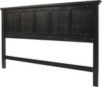 Office Star Products OSP Home Furnishings Farmhouse Basics King Headboard Only, Rustic Black Finish