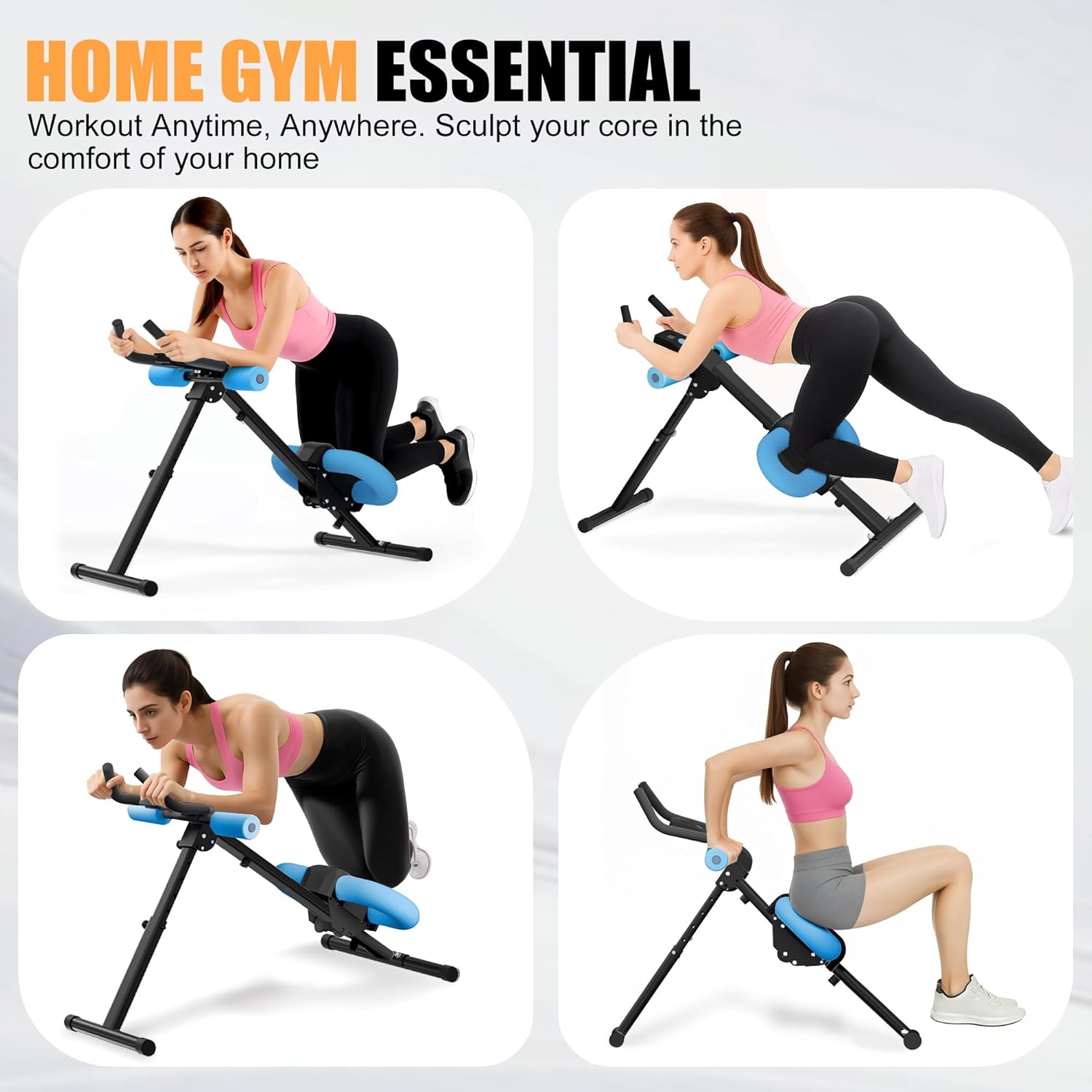 Abdominal Trainers - Adjustable Ab Trainer Machine - Home Gym Core Strength Trainer for Men & Women - Blue