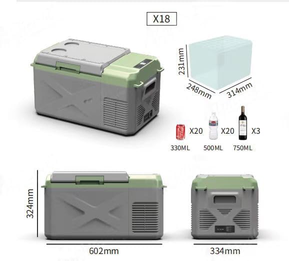 Domende 12 Volt Portable Refrigerator 19Quarts Car Fridge with Compressor (-4 ºF to 68 ºF), Vehicle, Car, Truck, RV, Electric Cooler Freezer (19qts)