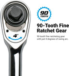 Capri Tools Fine 90-Tooth Ratchet Set, Ergonomic Soft Grip, 1/4, 3/8, 1/2 in. Drive, 3-Piece
