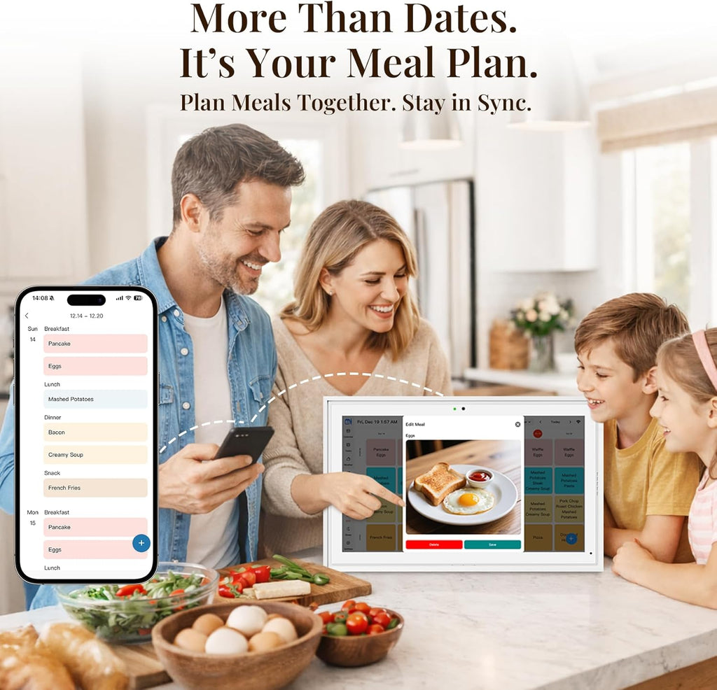 Digital Calendar: 15.6-inch Wall Planner Digital Calendar & Chore Chart with Video Call  2K Smart Touchscreen Interactive Display for Family Schedules  4+64GB  Wall/Desk Mountable  Great for Organizing Your 2026 Calendar