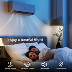 COSTWAY 18k Dual 2 Zone Mini Split Air Conditioner, 22 SEER2 7000 BTU+ 7000 BTU, 208-230V, Wifi Enabled Multi Zones Mini Split AC Heat Pump Full Set, Ductless Energy Star