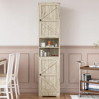 Viaozutis Tall Bathroom Storage Cabinet, Vertical Freestanding Organizer with Adjustable Shelf, Slim Design for Small Bathrooms, Towels & Toiletries Storage Gray