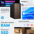 HP OmniDesk(Envy Next Brand) M03 Business Next Gen AI PC Desktop  Intel Core Ultra 7 265  32GB DDR5 RAM  2TB SSD  USB-C  Wired KB & Mouse  Windows 11 Home  Bundle with Adata UC310 64GB USB Flash Drive