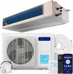 DELLA 22,000 BTU Concealed Ducted Mini Split Air Conditioner, 19 SEER2, Energy Star, Pre-Charged, 230V Inverter Heat Pump System, Work with Alexa and Wifi,16.4ft Installation Kit & Thermostat
