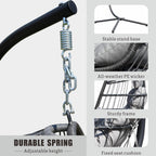 FREDEES Egg Swing Chair with Stand, Outdoor Hanging Egg Chair with Cushion for Patio/Porch/Balcony/Indoor (Light Gray)