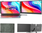 14.2" Laptop Screen Extender  0.17" Ultra-Thin FHD 1080P IPS Portable Monitor for Laptop  Dual Screen Travel Monitor Extender  Plug-Play for Windows/Mac/Chrome  Fit 13”-17.3” Laptops
