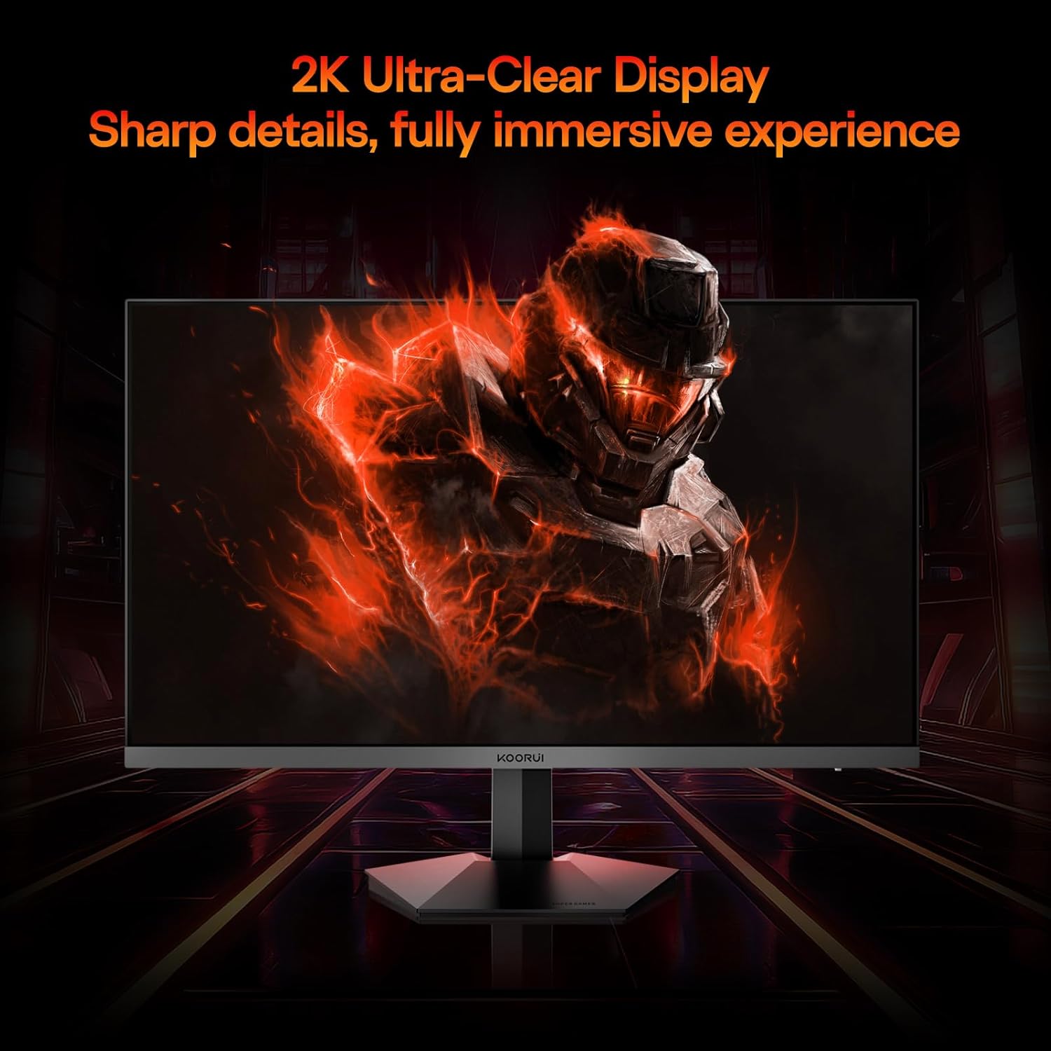 KOORUI 27 inch Gaming Monitor 1440p  Monitor 2K with Fast IPS Panel  VESA Mountable Pc Monitor Gaming with HDMI & Displayport Ports  Adaptive Sync  Compatible FreeSync & G-Snyc for PC  Laptops & PS5