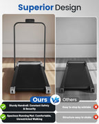 Walking Pad Treadmill with Handle Bar and Adjustable Incline, Compact Portable Treadmills for Home Office, 2.5HP Quiet Anti-Slip Under Desk Treadmills, 0.6-3.8 MPH Remote Speed Control, 265 LBS