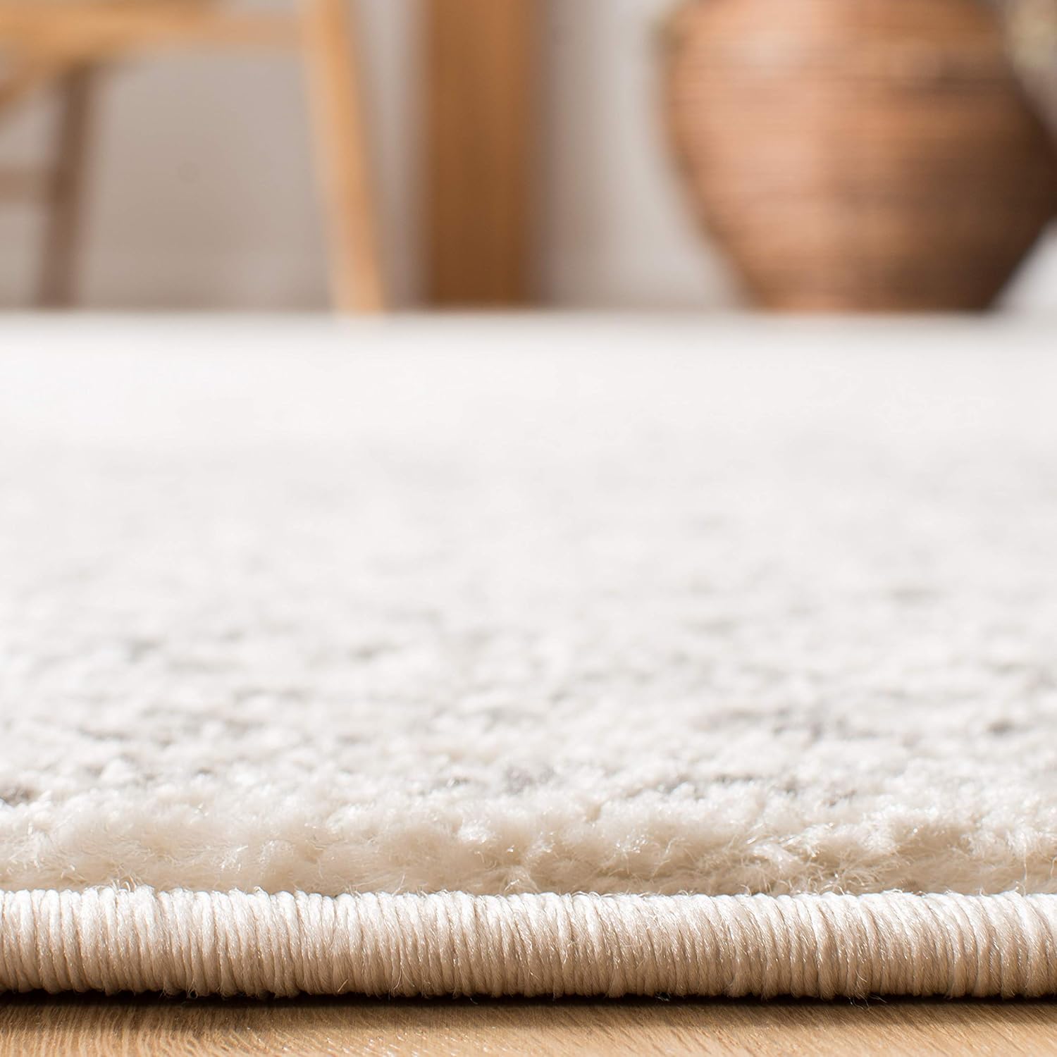 SAFAVIEH Area Rug 9x12 - Tulum Collection - Large - Ivory & Grey, Moroccan Boho Distressed Design, Non-Shedding & Easy to Clean, Ideal for Living Room, Bedroom, Dining Space (TUL264A)