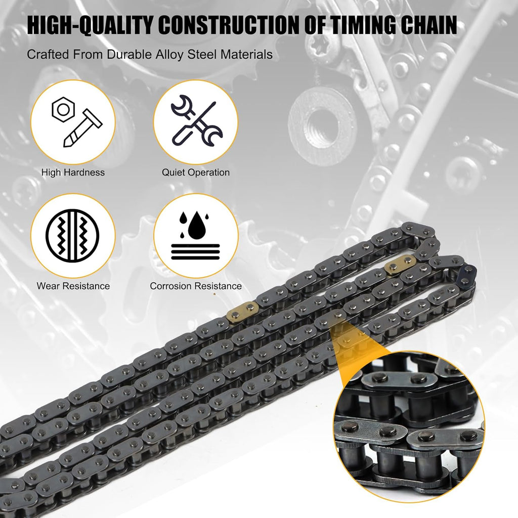 24321-2B620 Timing Chain Kit w/VVT Sprocket Fits for Hyundai Accent Elantra Kona Sonata Tucson Optima, for Kia Rio Forte5 Soul Optima G4FJ G4FD 243502B600 243702B610 1.6L Timing Chain Kit