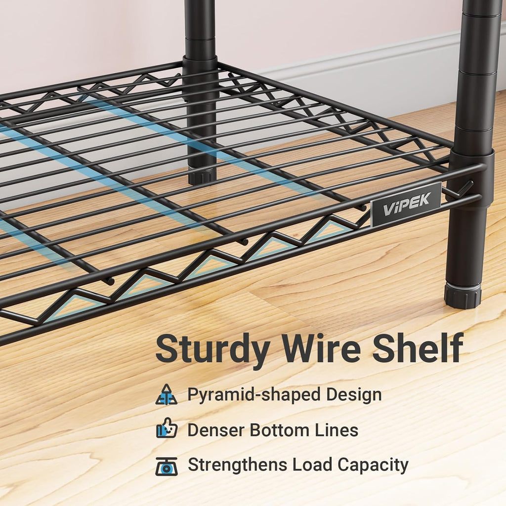 VIPEK V60 Extra Large Portable Closet Rack Heavy Duty Clothing Rack for Hanging Clothes Freestanding Wardrobe, Metal Closet for Bedroom Storage and Organizer, Load 1620lbs, Black