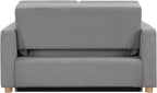 Serta Tulsa 66.1" Convertible Sleeper Loveseat, Full Size, Dreamcoil Comfort, FingerGuard Pinch Point Protection, Boucle Fabric, Grey