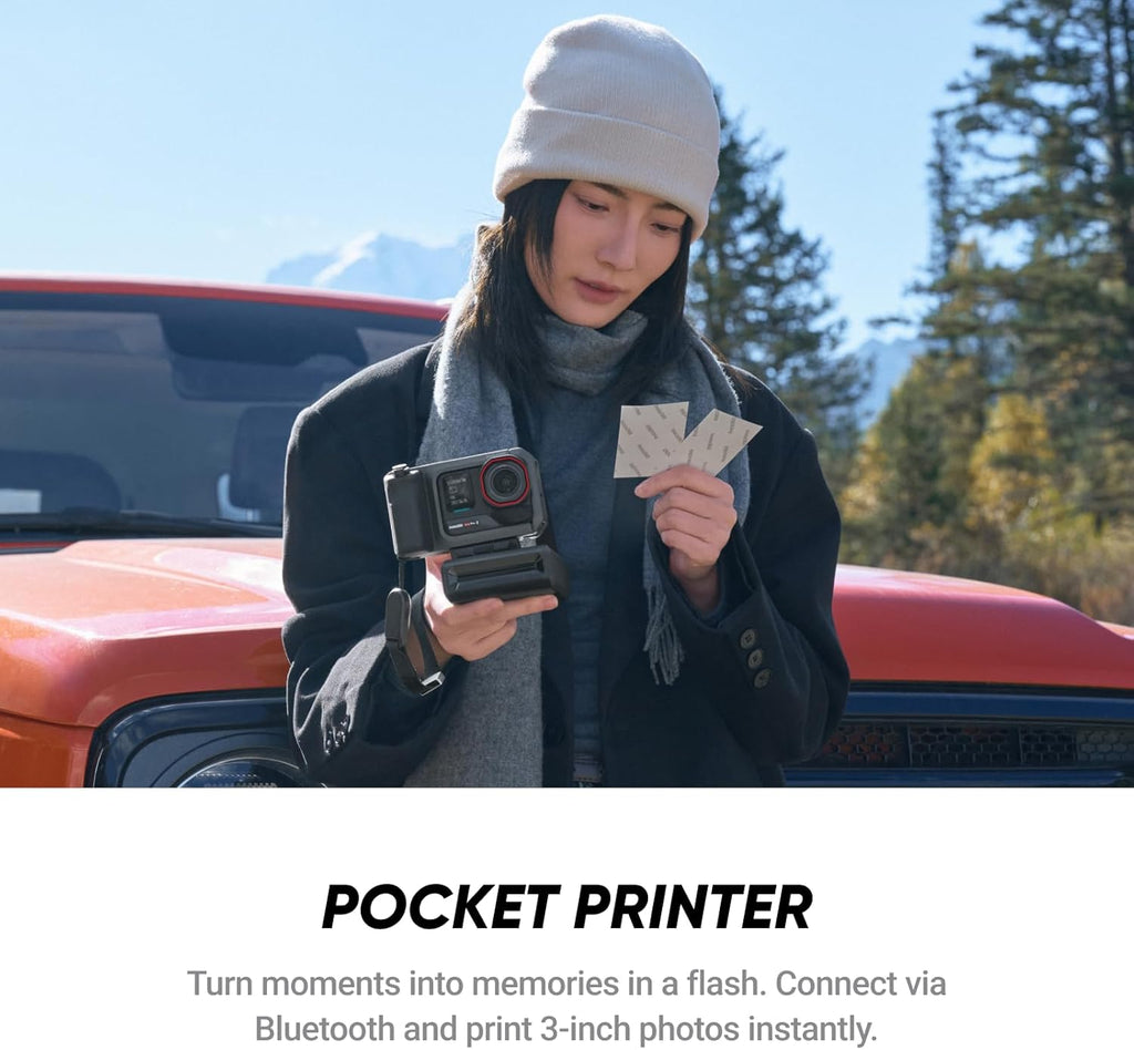 Insta360 Ace Pro 2 Flash Print Bundle - 8K Waterproof Action Camera Co-Engineered with Leica  1/1.3" Sensor  Dual AI Chip  Leading Low Light  Xplorer Grip Pro Kit for Street Photography