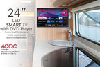 Supersonic SC-2426SDVD 24-inch LED Smart HDTV w/DVD Player  ATSC & NTSC System  3X HDMI  1080p  WiFi  USB  Multi Language OSD  AC/DC Compatible for Home  Kitchen  or RV Camper  DC Car Cord Included