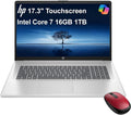 HP 17 Laptop w/Bluetooth Mouse (17.3" HD+ Touchscreen  Intel 10-Core i7 150U (> Ultra 5 125U)  16GB RAM  1TB SSD) for Business  Home  Students  Narrow Bezel  Webcam  Fast Charge  Wi-Fi 6  Win 11 Home
