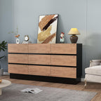 Modern Dresser for Bedroom, Closet Organizers and Storage with 9 Drawers .63''Large Storage Organizer for Living Room, Bedroom, Oak