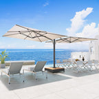 Grand patio 10x10 FT Large Patio Umbrella with Base, Double-Sided Outdoor Cantilever Aluminum Umbrella, Offset Umbrella with Cover for Commercial Use, Poolside, Deck, Backyard, Black