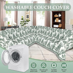 1OO% Waterproof Sectional Couch Covers for Dogs L Shaped Corner Sofa Cover Washable Chenille Sofa Slipcovers Blanket Modern Jacquard Pet Furniture Protector (91"x252", Sage Green)