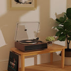 1 by ONE High Fidelity Belt Drive Turntable with Built-in Speakers  Vinyl Record Player with Magnetic Cartridge  Wireless Playback and Aux-in Functionality  Auto Off
