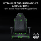 Razer Iskur V2 X NewGen Ergonomic Gaming Chair: Gen-2 EPU Leather with Cooltouch - Lumbar Support - Ultra-Wide Base - Foam Cushions - Adjustable 152 Degree Recline - 2D Armrests - Black/Green