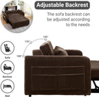 55.5" Corduroy Convertible Sofa Bed, Pull Out Sleeper Sofa Bed, Loveseat Couch with USB Charging Ports, 3 in 1 Convertible Sleeper Sofa Bed for Living Room, Apartment, Bedroom, RV, Beige